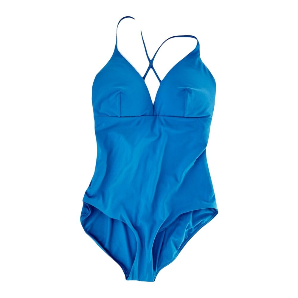 CALIA Women's Swim Triangle Strappy Back One Piece Tranquil Blue Size 10
